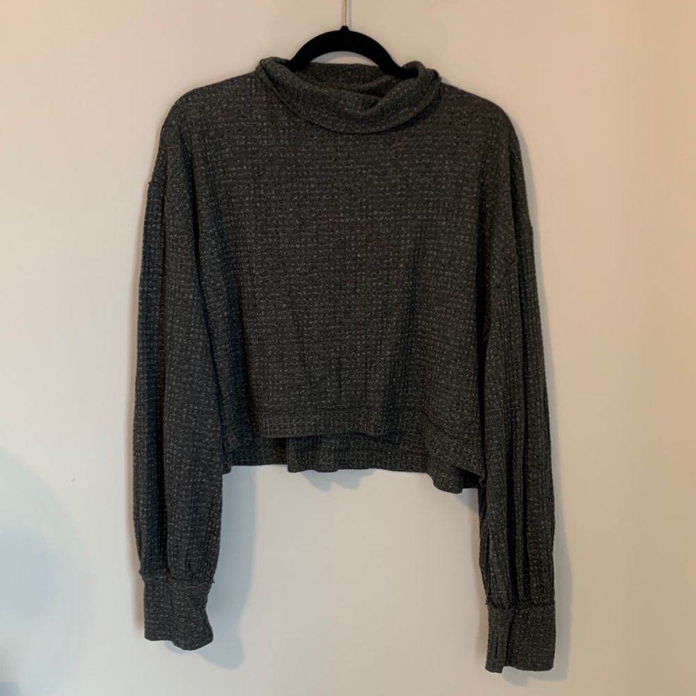 Free People Cropped Turtleneck Top